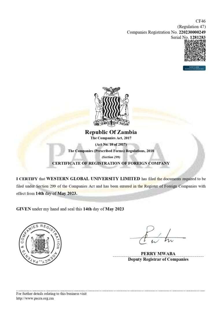 distance education accredited certificate
